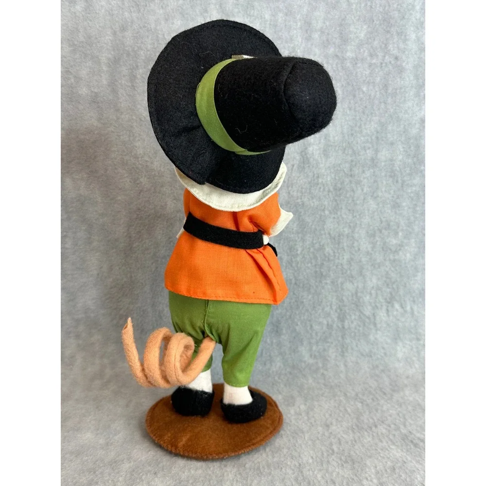 VTG Annalee Pilgrim Boy Mouse Folk Art Felt Figurine‎ Thanksgiving Autumn Decor